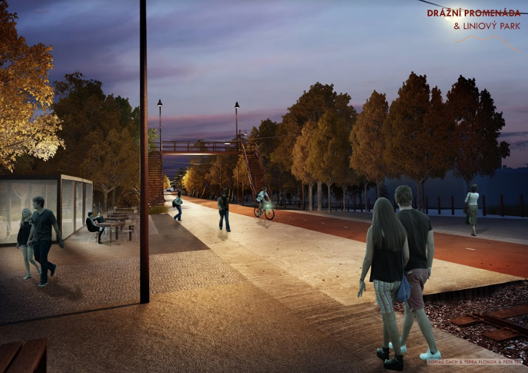 vizualizace budoucí promenády a parku