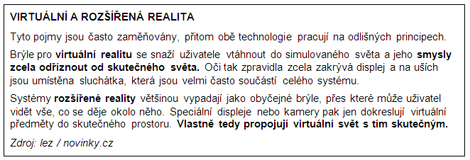 rozdíl mezi virtuální a rozšířenou realitou