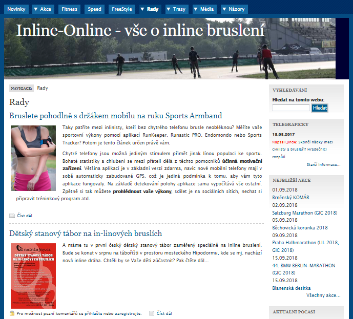 webová stránka webu Inline-Online