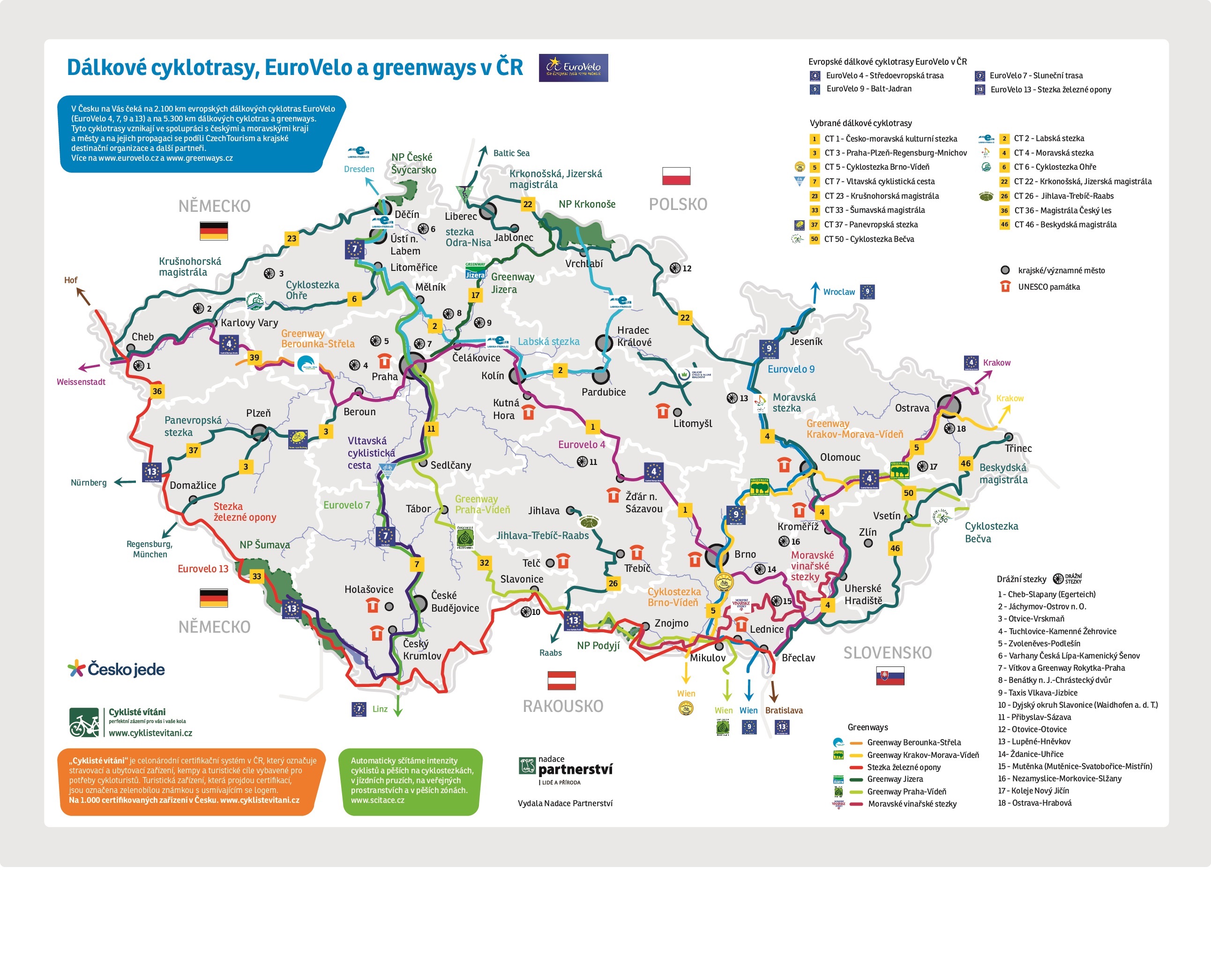 Mapa dálkových tras v ČR