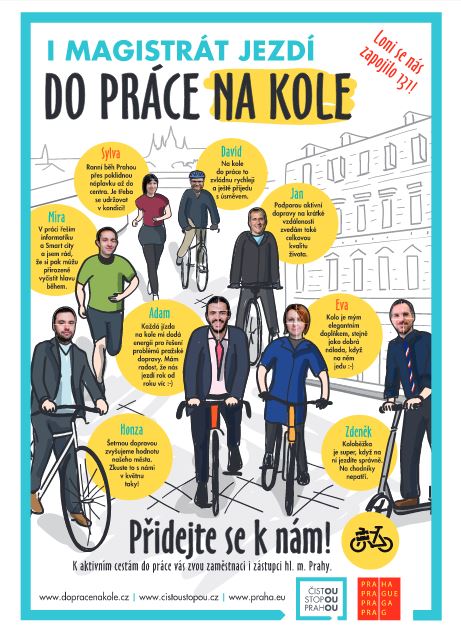plakát Magistrátu hl.m. Prahy k akci Do práce na kole