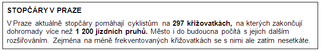 V Praze je zatím 297, k nimž se sjíždí na 1200 cyklopruhů