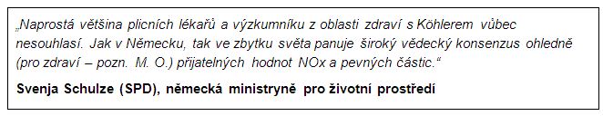 ​ Citace německé ministryně zdravotnictví, která se proti tvrzení Dietera Kohlera vymezuje.