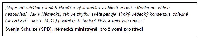 ​ Citace německé ministryně zdravotnictví, která se proti tvrzení Dietera Kohlera vymezuje.