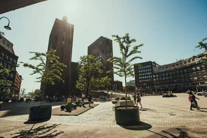 foto: náměstí v Oslu bez aut