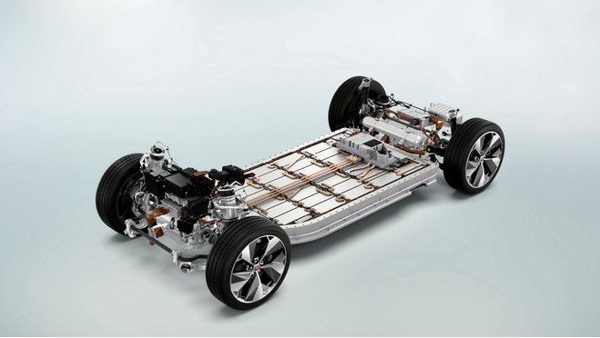 fotografie platformy s li-ion bateriemi e-auta Jaguar