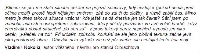 rámeček s vyjádřením Vladimíra Kokolii