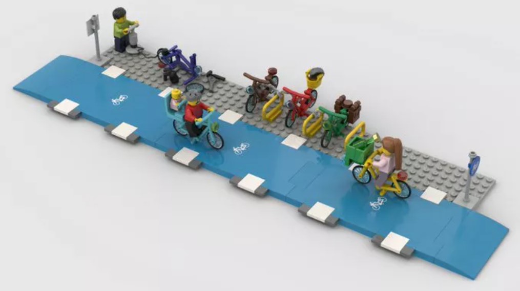 Představte si, jaké by mohly být cyklistické pruhy Lego. | zdroj: theverge.com