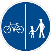 dopravní značka Stezka pro chodce a cyklisty rozdělené