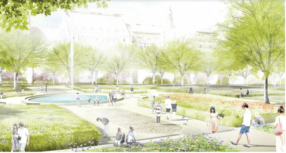 vizualizace náměstí po plánované druhé etapě revitalizace