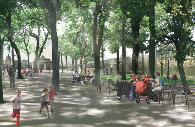 vizualizace náměstí po plánované revitalizaci Štvanice
