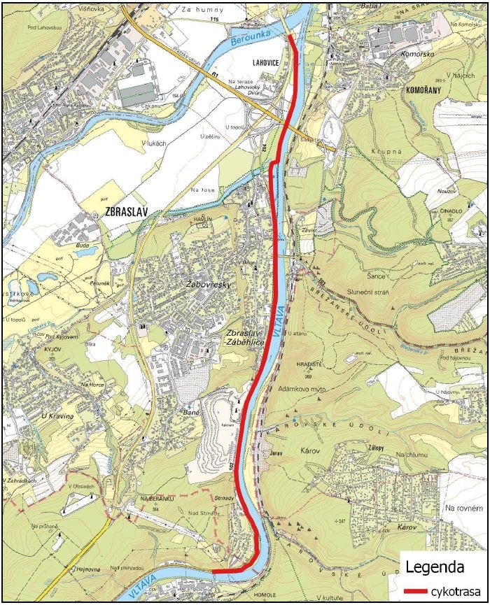 Cyklotrasa A20 Lahovice - Strnady