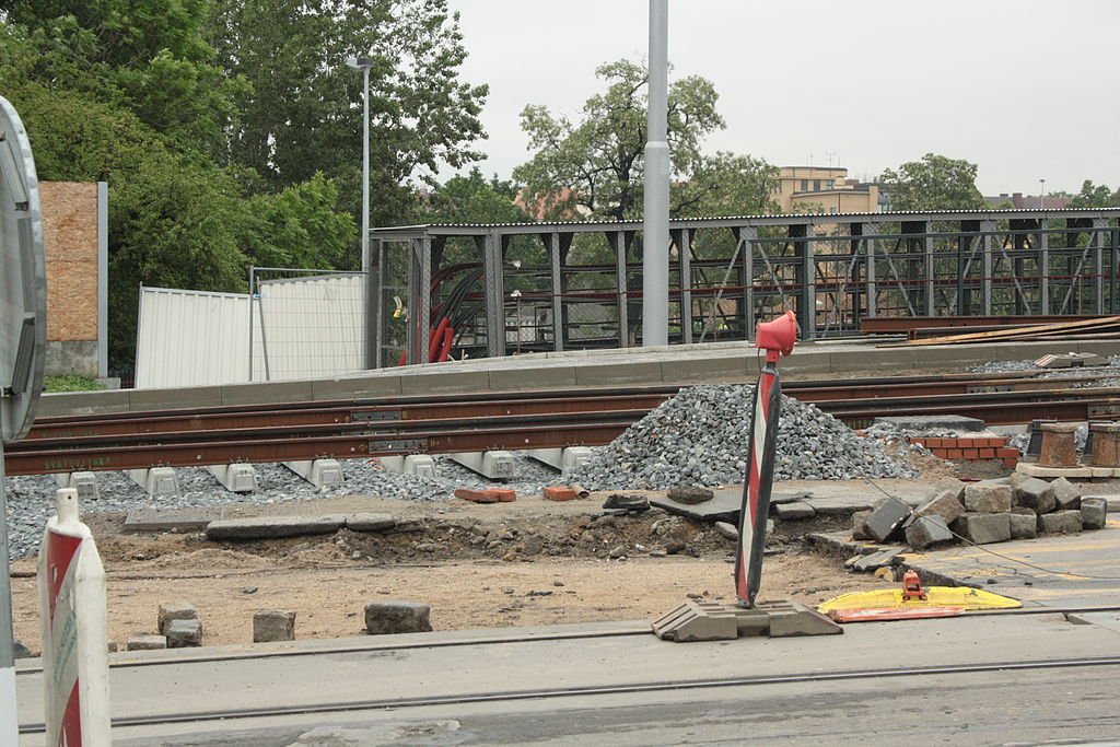 opravované tramvajové koleje