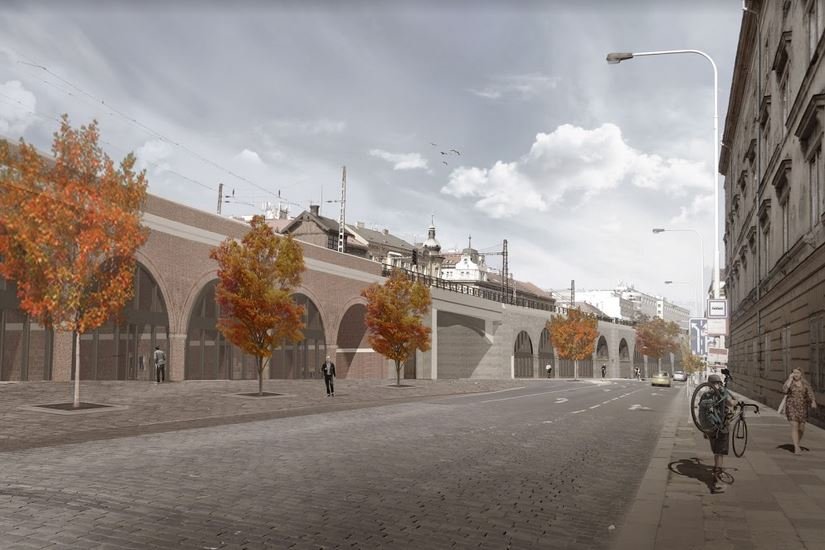 vizualizace nového odpočinkového místa pro Pražany pod Negrelliho viaduktem