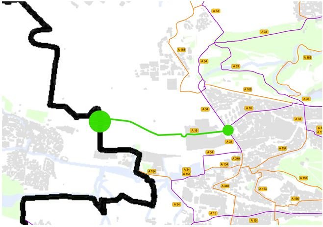 Trasa plánovaného chráněného spojení pro pěší a cyklisty Hostivice - Ruzyně