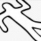 silueta mrtvého chodce namalovaná křídou na silnici