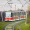 fotografie tramvaje DPP při jízdě