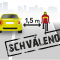 infografika ukazující, že je třeba dodržet odstup 1,5 metru při předjíždění cyklisty