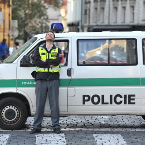 Díky bezproblémovému průběhu akce panovala dobrá nálada i mezi strážníky bdícími nad akcí 