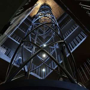 Výtah na ochoz věže Staroměstské radnice