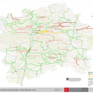 Postup realizace celoměstských cyklotras - realizace v roce 2016