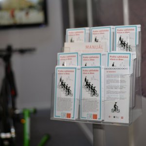 Informační materiál v expozici Praha cyklistická včera a dnes