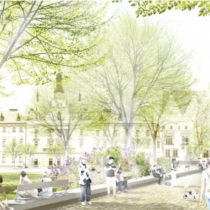 vizualizace Karlova náměstí po proměně