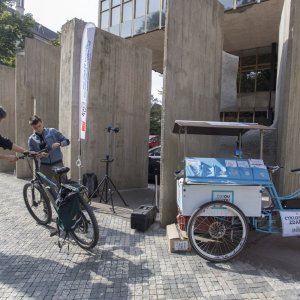 Ani na konferenci nechyběl náš cargobike cykloservis zdarma!